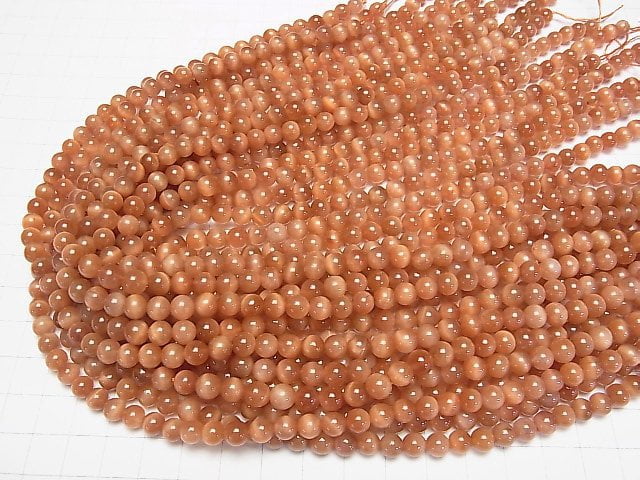 Orange Tiger's Eye AAA Round 6 mm half or 1 strand beads (aprx.15 inch / 38 cm)