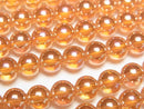 [Video] Orange Flash Crystal Round 6mm 1strand beads (aprx.15inch/37cm)