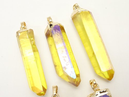 1pc $4.79! Crystal AAA - AA ++ Point Pendant Yellow AB Coating 1pc