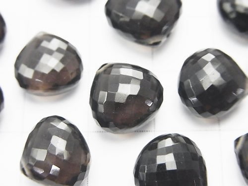 MicroCut!  High Quality Smoky Quartz AAA Chestnut  Faceted Briolette  3pcs $22.99