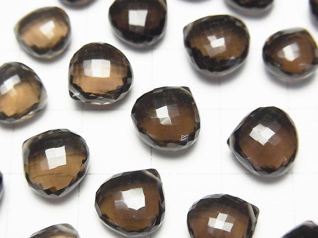 MicroCut!  High Quality Smoky Quartz AAA Chestnut  Faceted Briolette  3pcs $17.99