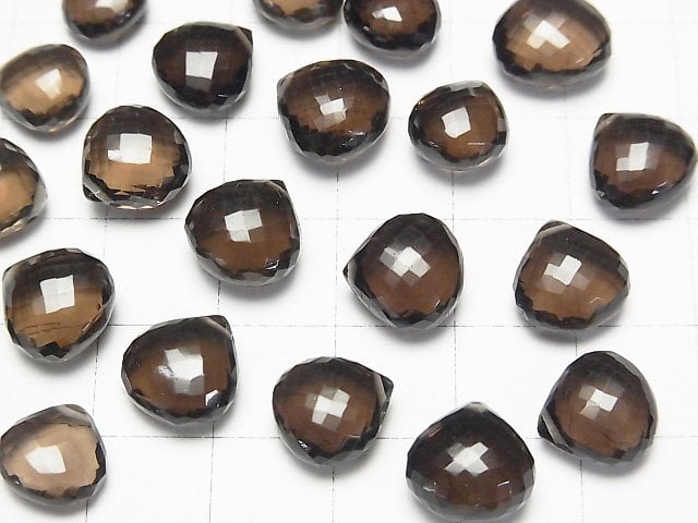 MicroCut!  High Quality Smoky Quartz AAA Chestnut  Faceted Briolette  3pcs $17.99