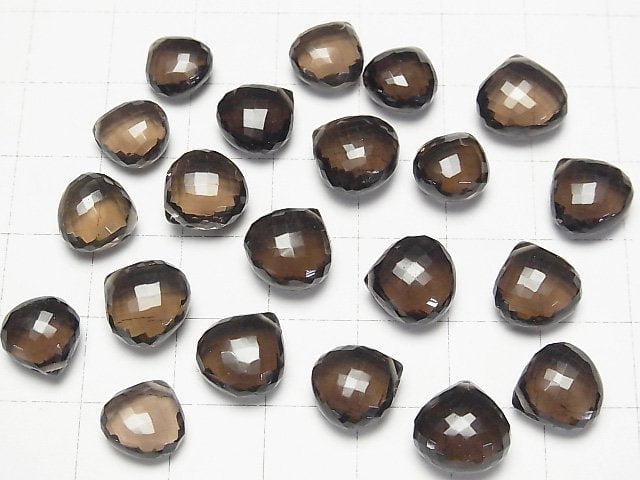 MicroCut!  High Quality Smoky Quartz AAA Chestnut  Faceted Briolette  3pcs $17.99