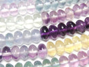[Video] Multicolor Fluorite AAA Rondelle 6x6x4mm Color Gradation 1-strand beads (approx. 15inch/36cm)