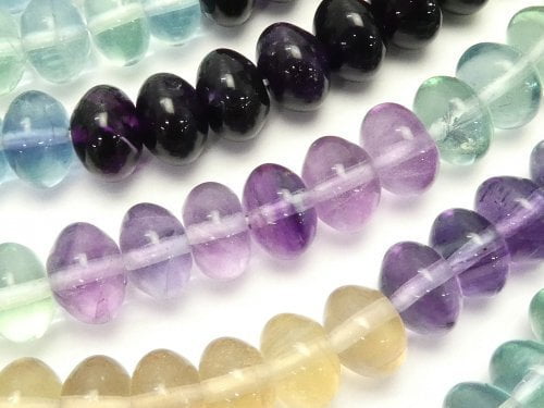 Fluorite, Roundel Gemstone Beads