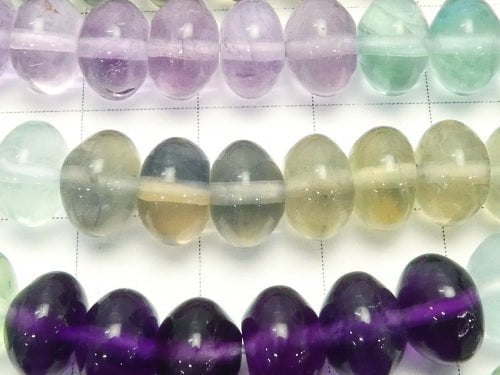 1strand $19.99! Fluorite AAA Roundel 8 x 8 x 6 mm color gradation 1 strand beads (aprx.15 inch / 36 cm)