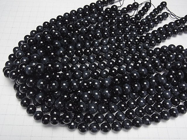 [Video] High quality Natural color Blue Tiger's Eye AAA Round 10mm half or 1strand beads (aprx.15inch/36cm)