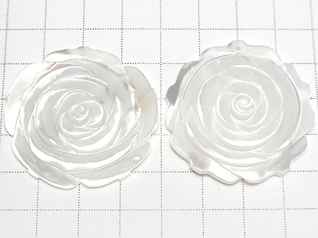 [Video] High Quality White Shell (Silver-lip Oyster) AAA Rose 40mm 1pc