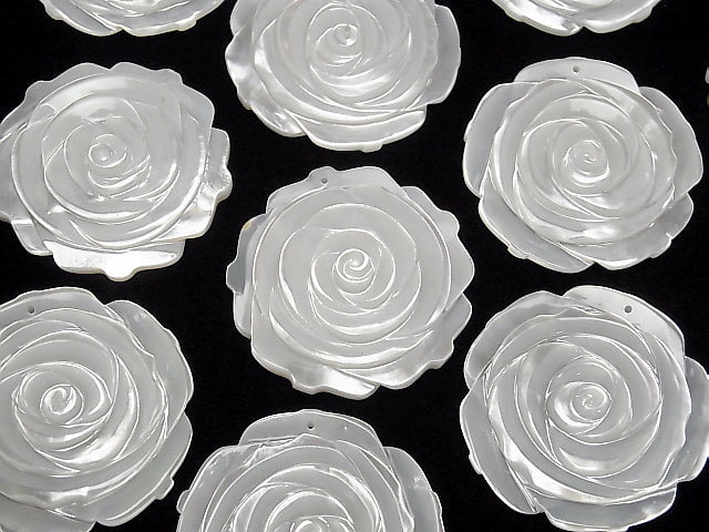 [Video] High Quality White Shell (Silver-lip Oyster) AAA Rose 40mm 1pc