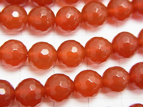 1strand $8.79! Red Agate AAA 128 Faceted Round 8 mm 1strand beads (aprx.15 inch / 38 cm)