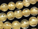 Lampwork Beads Round 10mm [Gold Powder x Clear] 1strand beads (aprx.10inch/26cm)
