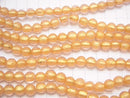 Lampwork Beads Round 8mm [Gold Powder x Pink] 1strand beads (aprx.9inch/23cm)