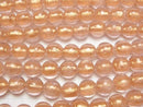 Lampwork Beads Round 12mm [Gold Powder x Pink] 1strand beads (aprx.9inch/23cm)