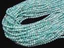 High! 1strand $6.79! PeruAmazonite AA + Faceted Round 4mm 1strand beads (aprx.15inch / 37cm)