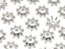 Metal parts bead cap 8x8x2mm silver color 10pcs