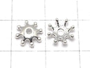 Metal parts bead cap 8x8x2mm silver color 10pcs