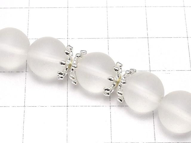 Metal parts bead cap 8x8x2mm silver color 10pcs