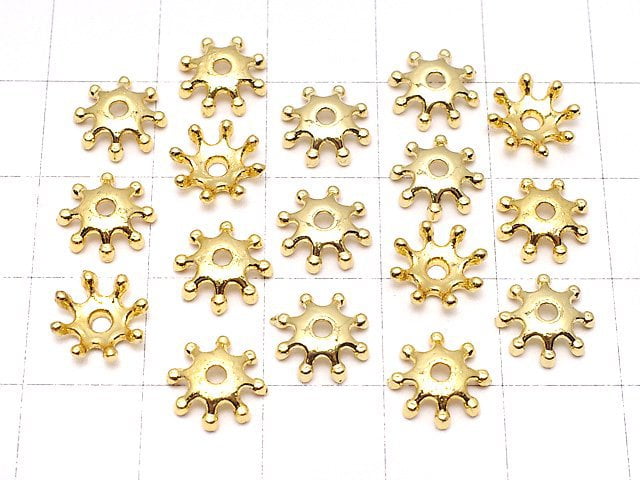 Metal Parts Bead cap 8 x 8 x 2 mm gold color 10 pcs