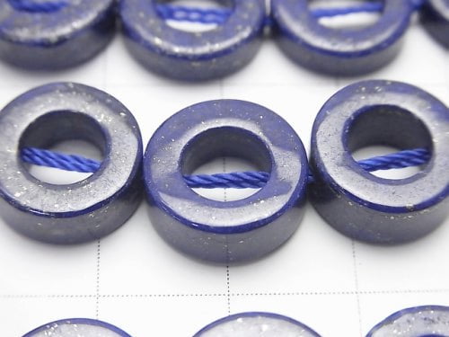 Lapislazuli AAA - Coin (donut) 12 x 12 x 4 mm half or 1 strand (apr x 15 inch / 38 cm)