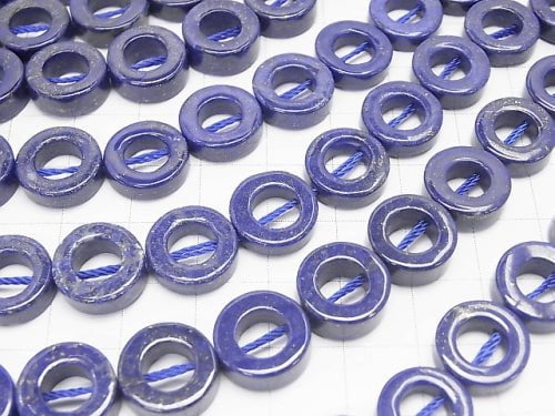 Lapislazuli AAA - Coin (donut) 12 x 12 x 4 mm half or 1 strand (apr x 15 inch / 38 cm)