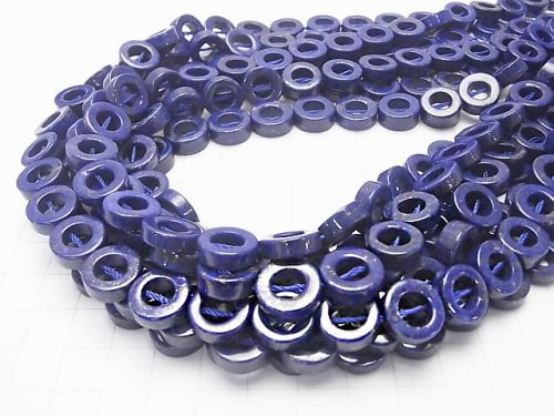 Lapislazuli AAA - Coin (donut) 12 x 12 x 4 mm half or 1 strand (apr x 15 inch / 38 cm)