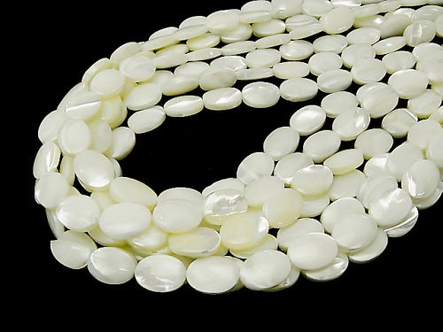 [Video] Mother of Pearl MOP White Oval 14x10mm 1strand beads (aprx.15inch/37cm)