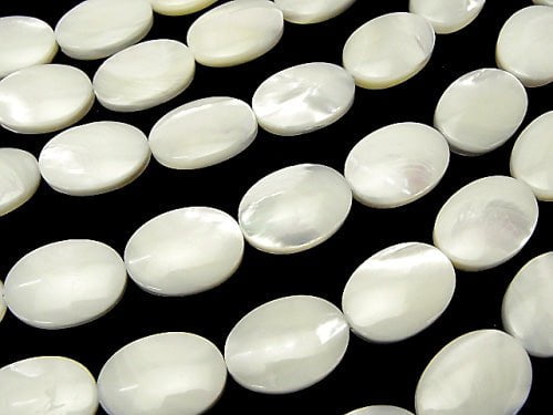 [Video] Mother of Pearl MOP White Oval 18x13mm 1strand beads (aprx.15inch/36cm)