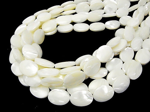 [Video] Mother of Pearl MOP White Oval 18x13mm 1strand beads (aprx.15inch/36cm)