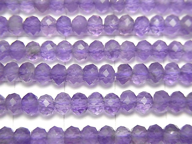 [Video] High Quality!  1strand $14.99! Amethyst AAA Faceted Button Roundel 4x4x2mm 1strand beads (aprx.15inch/38cm)