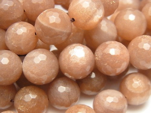 Faceted Round, Moonstone Gemstone Beads