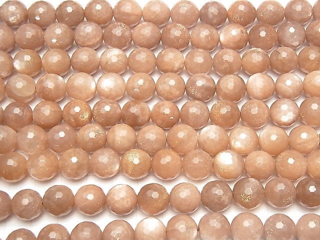 [Video] Orange Moonstone AA++ 128 Faceted Round 12 mm 1/4 or 1strand beads (aprx.15 inch / 36 cm)