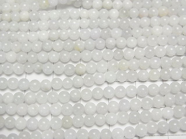 [Video] Burmese White Jadeite (Jadeite )AA+ Round 4mm 1strand beads (aprx.15inch/38cm)
