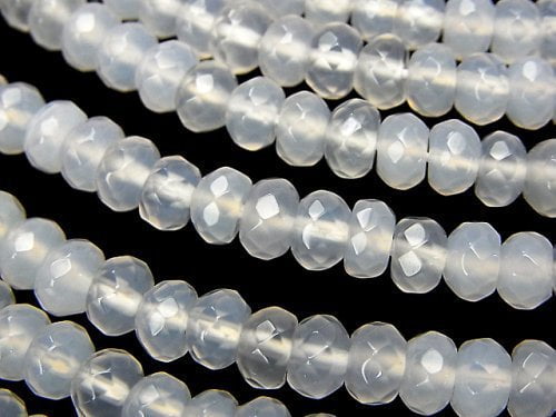 Chalcedony, Roundel Gemstone Beads