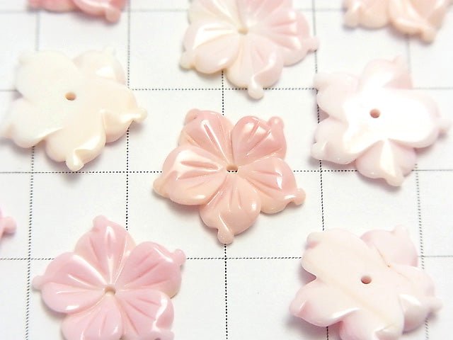 [Video] Queen Conch Shell AAA Flower carving 15 mm [Central hole] 1 pc $3.79!