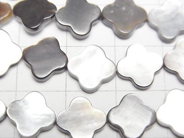 [Video] High quality black shell (Black-lip Oyster) AAA flower motif 10x10mm half or 1strand beads (aprx.15inch/36cm)