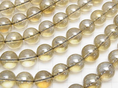 Champagne aura Round 12 mm half or 1 strand beads (aprx.15 inch / 38 cm)