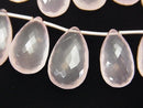 Faceted Briolette, Pear Shape, Rose Quartz Gemstone Beads