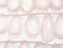 MicroCut!  High Quality Rose Quartz AAA+ Pear shape  Faceted Briolette  1strand beads (aprx.4inch/9cm)