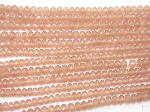 [Video] MicroCut High Quality Peru Rhodochrosite AAA Faceted Button Rondelle 1/4 or 1strand beads (aprx.15inch / 38cm)