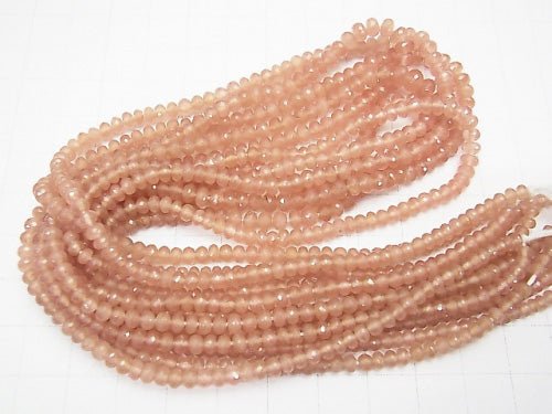 [Video] MicroCut High Quality Peru Rhodochrosite AAA Faceted Button Rondelle 1/4 or 1strand beads (aprx.15inch / 38cm)