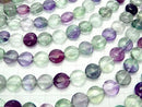 Multicolor Fluorite AAA - AAA - Coin 10 x 10 x 6 mm half or 1 strand beads (aprx.15inch/38cm)