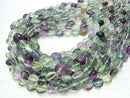 Multicolor Fluorite AAA - AAA - Coin 10 x 10 x 6 mm half or 1 strand beads (aprx.15inch/38cm)