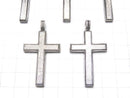 Meteorite (Muonionalusta ) Cross  Pendant 40x27x4mm 1pc  Silver925