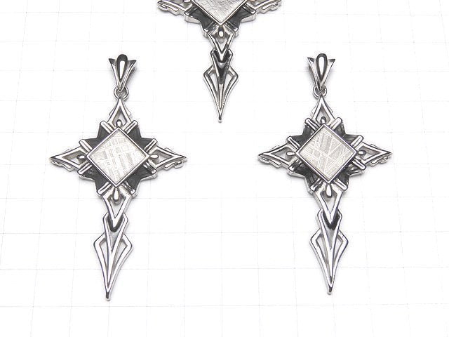 Meteorite (Muonionalusta) Cross Pendant 60x40x4mm 1pc