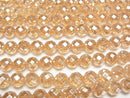 [Video] Crack champagne color quartz AAA 64 Faceted Round 10 mm half or 1 strand beads (aprx.15 inch / 36 cm)