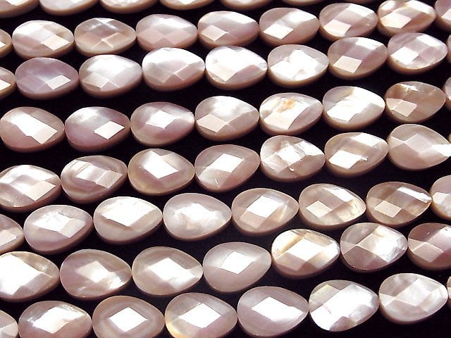 [Video]High Quality Pink Shell AAA Vertical Hole Faceted Pear Shape 14x10x5mm half or 1strand beads (aprx.15inch/37cm)