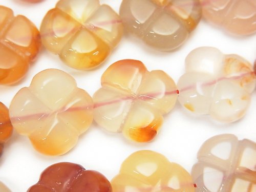 Carnelian, Clover Gemstone Beads