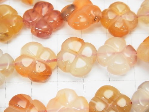 Mix Carnelian AAA - Clover 16 x 16 x 6 mm half or 1 strand beads (aprx.15 inch / 36 cm)