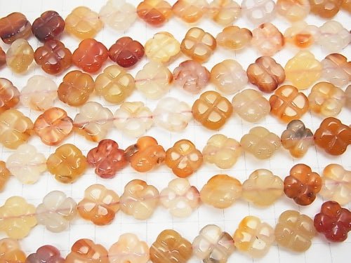 Mix Carnelian AAA - Clover 16 x 16 x 6 mm half or 1 strand beads (aprx.15 inch / 36 cm)