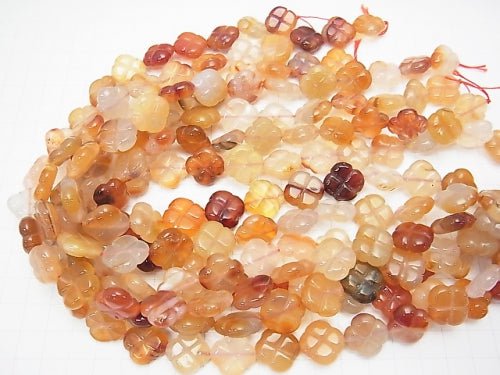 Mix Carnelian AAA - Clover 16 x 16 x 6 mm half or 1 strand beads (aprx.15 inch / 36 cm)